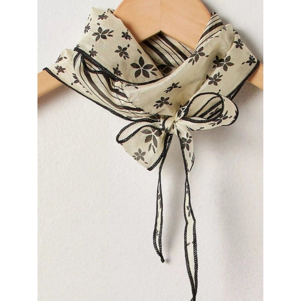 Free People Tilly Skinny Silk Convertible Scarf Neck Handbag Floral Print All/S